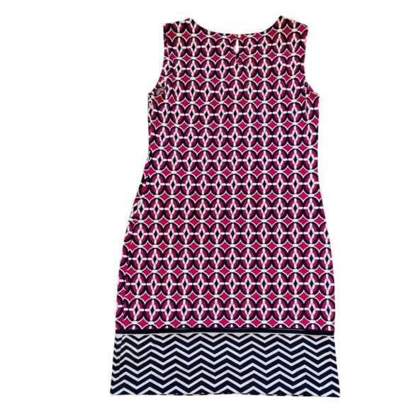 Liz Claiborne Womens Sleeveless Knee Length Dress-Pink/Blue-L-GUC - Picture 5 of 6